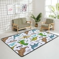 thumbnail image 4 of Coolnut Area Rug Dinosaurs Doodles on White Nursery Rug Floor Mat Kids Playing Mat 7' x 5' (80 x 58 in) for Living Room Bedroom, 4 of 6