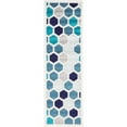 thumbnail image 1 of Unique Loom Metro Geometric Hexagon Area Rug 2' x 6' 7 Runner Ivory/Blue, 1 of 1