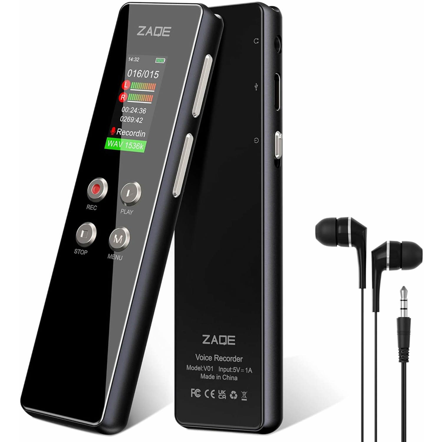 ZAQE A55 64GB Digital Voice Recorder with USB Playback photo 1