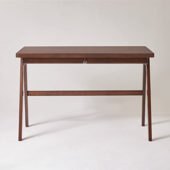 EJerilhxX Solid Wood Desk with Drawer, Walnut, 39in for Study & Office