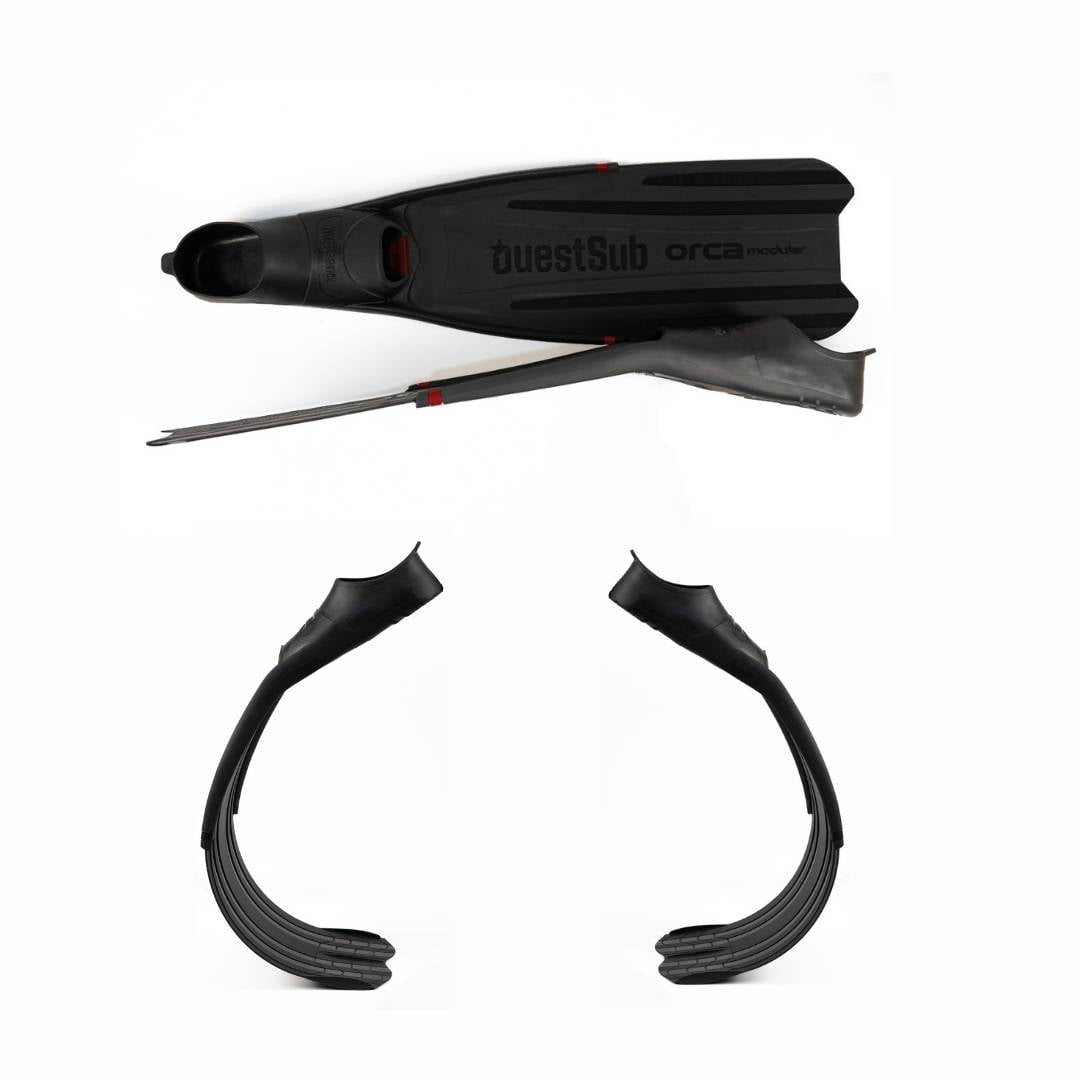 Questsub Orca Freediving and Spearfishing fins EU39/40 USA06/07.5  Long and short blades included