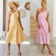 thumbnail image 3 of Cismea Vestido de Verano sin Mangas con Un Hombro para Mujer Vestido Bohemio con Estampado Floral Smocked Midi Vestido Largo con Volantes en Niveles（Rosa） Cismea falda, 3 of 6