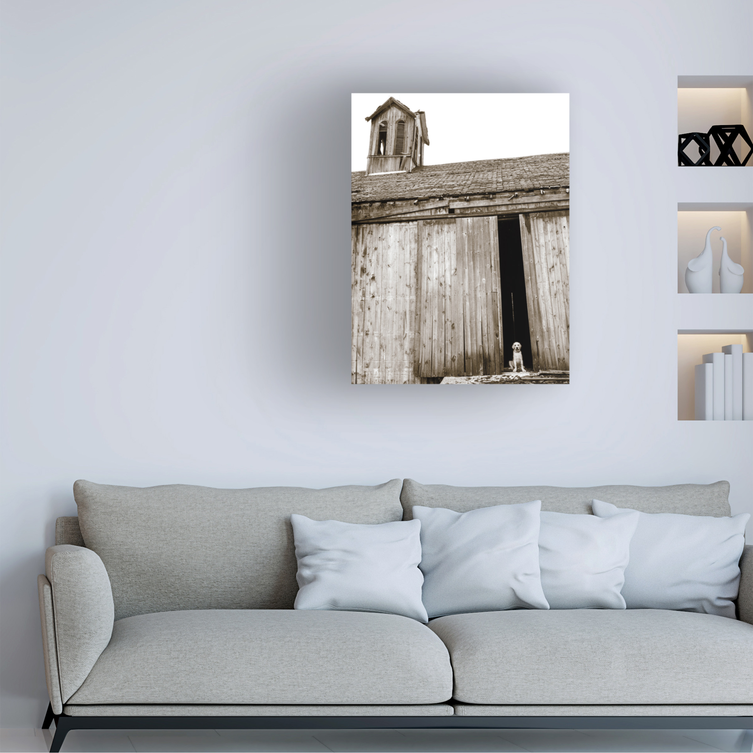 Trademark Fine Art 'Barnyard Dog' Canvas Art by Jim Dratfield