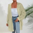 thumbnail image 2 of Oversized Tshirts Shirts for Women Transparent Anti Sunburn Shirt Long Sleeved Button Up Top Casual Loose Fitting Shirt for Summer Short Sleeve Women's Tops, Tees & Blouses, 2 of 7