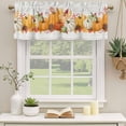 thumbnail image 2 of Orange Fall Curtain Valances for Windows, Kitchen Valance Window Treatments Panel 2 Pack, Thanksgiving Botanical Vintage Rod Pocket Short Curtains for Bathroom Bedroom 60 x 18 Inch, 2 of 8