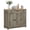 Gray, variant on Sideboard with Solid Wood Countertop, Modern Kitchen Storage Cabinet, Coffee Bar Cabinet with 3 Drawers, Doors and Adjustable Shelf, Rustic Brown