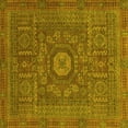 thumbnail image 1 of Ahgly Company Machine Washable Indoor Square Abstract Yellow Modern Area Rugs, 3' Square, 1 of 4