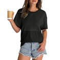 thumbnail image 5 of hotojiny Womens Summer Tops Oversized Loose Short Sleeve T-Shirts Casual Crew Neck Ribbed Solid Color Tunic Tee, 5 of 7