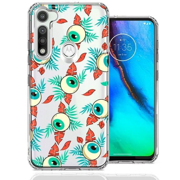 MUNDAZE For Motorola Moto G Fast Halloween Creepy Tropical Eyeballs Design Double Layer Phone Case Cover