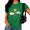 Green, variant on Black Women's Simple Boho Lady Golden Sun Moon Cloud Celestial Graphic Short Sleeve T-Shirt Tops