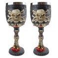 thumbnail image 7 of Smiling Juju &nbsp;[Set of 2] Gothic Skull Skeleton Goblet ~ Tribal Skull Design Wine Cup Creepy Skeleton Head Wine Goblet For Halloween Party, 7 of 7