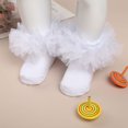 thumbnail image 2 of Zaldita Baby Girls Tulle Dress Socks Toddler Kids Solid Color Ankle Length Mesh Ruffle Princess Dance Socks White-A 1-3, 2 of 5