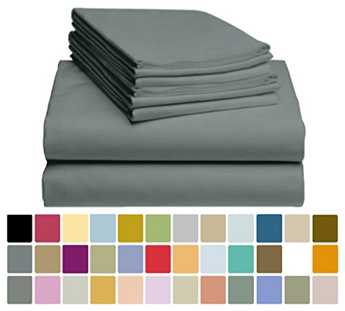Moisture Wicking Hypoallergentic Stronger /& Softer than Cotton Wrinkle Free Silky Antibacterial Sky King Fade Resistant Eco Friendly 6 PC LuxClub Bamboo Sheet Set w// 18 inch Deep Pockets