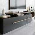 thumbnail image 3 of Pia Modern Engineered Wood TV Stand, TVs up to 80”, Black & Walnut, Veneer, 3 of 5