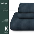 thumbnail image 3 of Dreamlab Funda de Edredón Tela Waffle. Funda para Duvet con Textura Suave y Transpirable, para Cualquier Temporada. Hipoalergénica. 3 Piezas, Tamaño King Size, Azul Noche, 3 of 10
