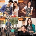 thumbnail image 4 of Pioneer Flower Floral Print Pattern Apron for Women and Men, Cotton Linen Waterproof with Pockets, Adjustable, 33x27 Inch for Kitchen, Gardening, BBQ, Salon, 4 of 6