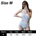 thumbnail image 2 of New bikini conservative belly cover thin sexy swimming suit backless one-piece swimsuit women-white-M, 2 of 5