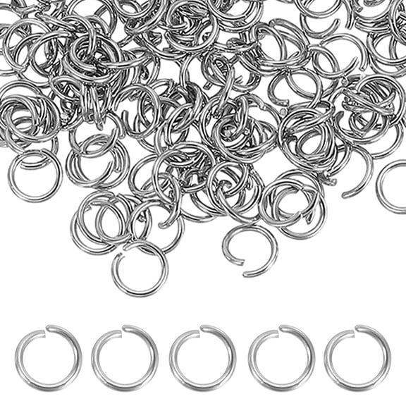 Uxcell 150pcs Open Jump Rings, 4mm Stainless Steel Split O Rings 0.7mm Thick Connector Rings for Bracelet Necklace Pendant Jewelry Keychain DIY Craft Making, Silver