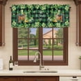 thumbnail image 6 of St. Patrick's Day Curtain Valances for Windows, Kitchen Valance Window Treatments Panel 2 Pack, Shamrocks Green Boots Bools Farm Plaid Rod Pocket Short Curtains for Bathroom Bedroom 60 x 18 Inch, 6 of 8