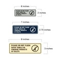 thumbnail image 4 of Standard Please Do Not Flush Paper Towels or Feminine Products in Toilets (Tampon) Sign (Brushed Silver) - Medium, 4 of 4