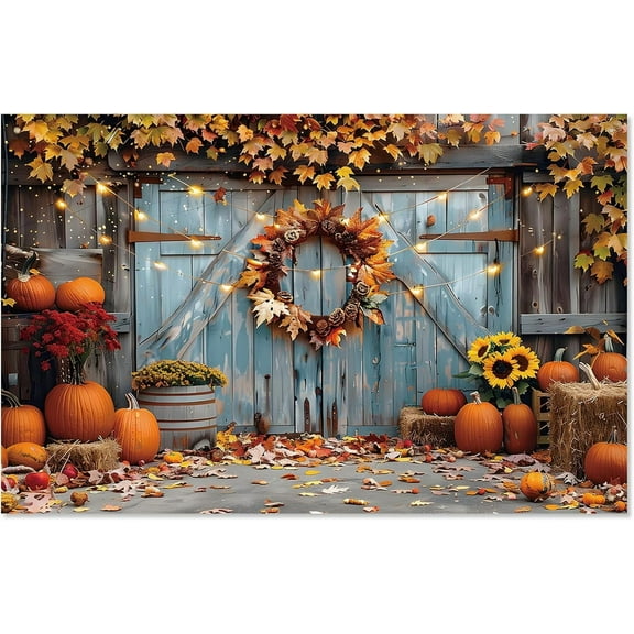 6x4 ft Fall Harvest Backdrop Autumn Pumpkin Scarecrow Photo Background for Thanksgiving Party Decor Birthday Photography Props