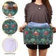 thumbnail image 3 of Yayeee 2 Pack Canvas Storage Basket with Handles for Shelves Fabric Bins Closet Organizer, Art Water Lilies Pattern, 3 of 8