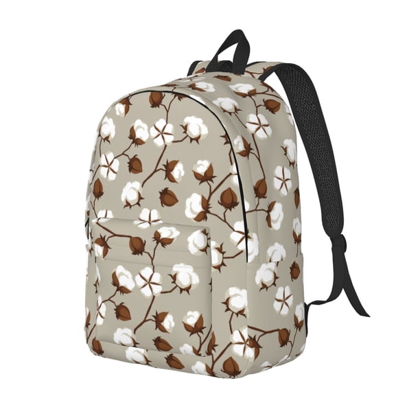 Balery Cotton Tree Mochila Clásica Impresa Básica para Viaje, Mochila Escolar Resistente al Agua, Mochila de Lona con Correas Ajustables-Small