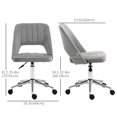 thumbnail image 3 of Vinsetto Armless Office Chair Swivel Computer Desk Chair, Grey, 3 of 10