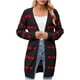 thumbnail image 1 of HongQid Women's Long Sleeve Cute Cardigan Sweaters V Neck Open Front Ribbed Knit Sweater Coat, 1 of 5