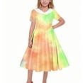 thumbnail image 6 of Ugoldhm Girls Gradient Print Collared Midi Dress - Summer Short Sleeve A-line Dresses, Size 5-14, 6 of 6