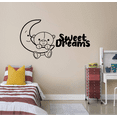 thumbnail image 2 of Teddy Bear Moon Sweet Dreams Good Night Dream Quotes Cute Sleeping Vinyl Design Wall Sticker Art Decal Boys Girls Kids Toddler Room Bedroom Nursery Kinder Decors Stickers Decoration Size (10x10 inch), 2 of 3