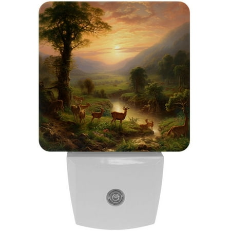 

DIYmaking Night Lights Plug into Wall Nightlight Led Night Light with Dusk to Dawn Sensor for Kids Room Bedroom Bathroom Hallway 2 Pack Mountain Sunset