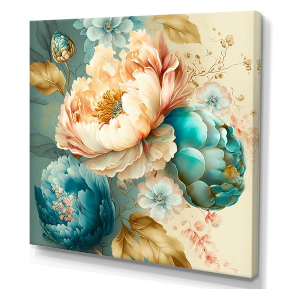 Designart Multi-Color Blooming Flowers V Canvas Wall Art