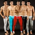 thumbnail image 2 of Huanledash Men's Fashion Sexy U Convex Pouch Skinny Long Pants Thermal Underwear Leggings, 2 of 8
