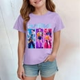 thumbnail image 2 of K pop Demon Chandail pour Filles, T-Shirt Graphique Mignon avec Dessin Animé, T-Shirt Tendance et Drôle, Chandail pour Enfants, Hauts Roses, Manches Courtes, Col Ras du Cou, 2 of 4