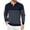 Navy Blue (White Stripes), variant on COOFANDY Men Quarter Zip Up Pullover Sweater Knitted Dress Lightweight Polo Shirt