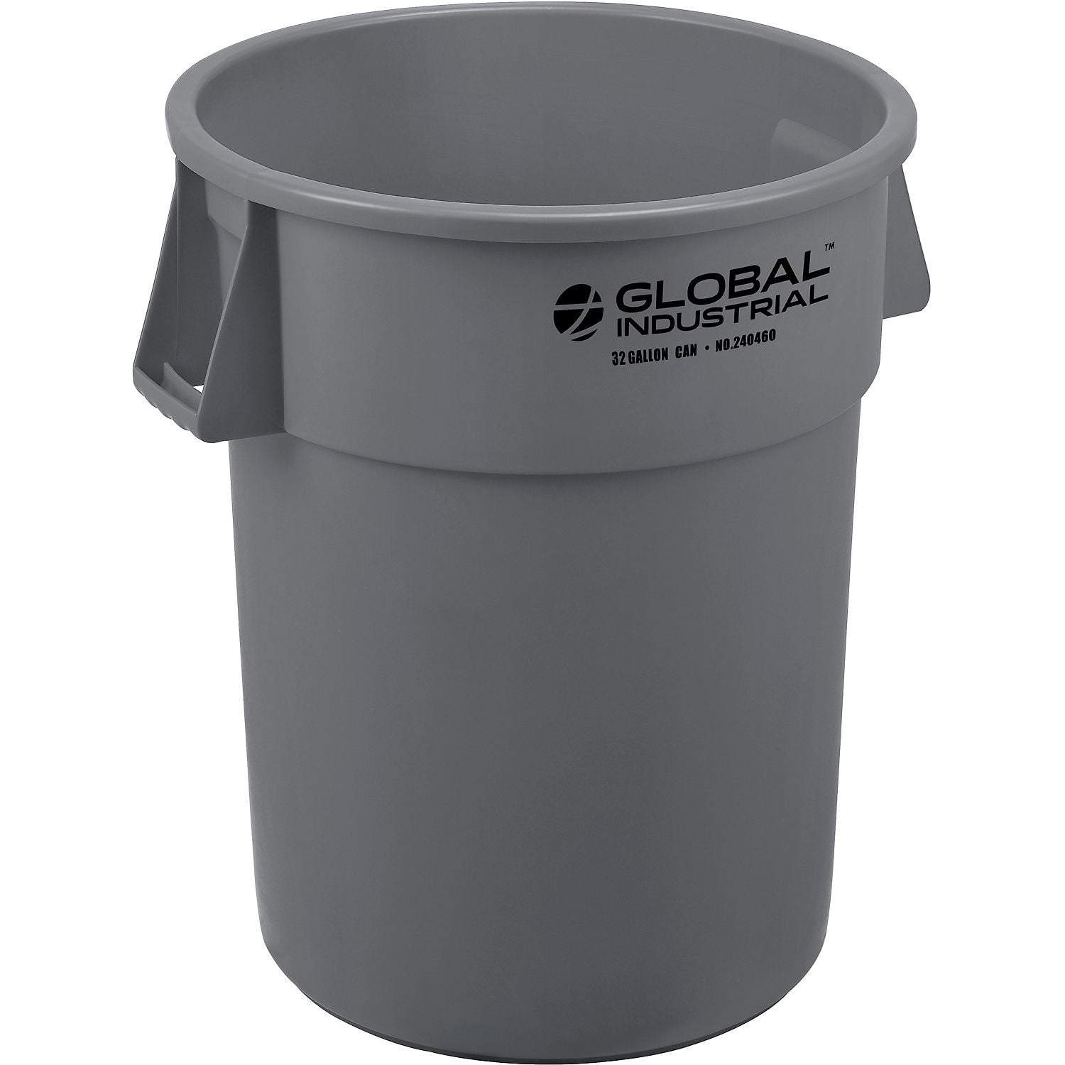 Global Industrial 32 Gallon Garbage Can - Trash Container Gray
