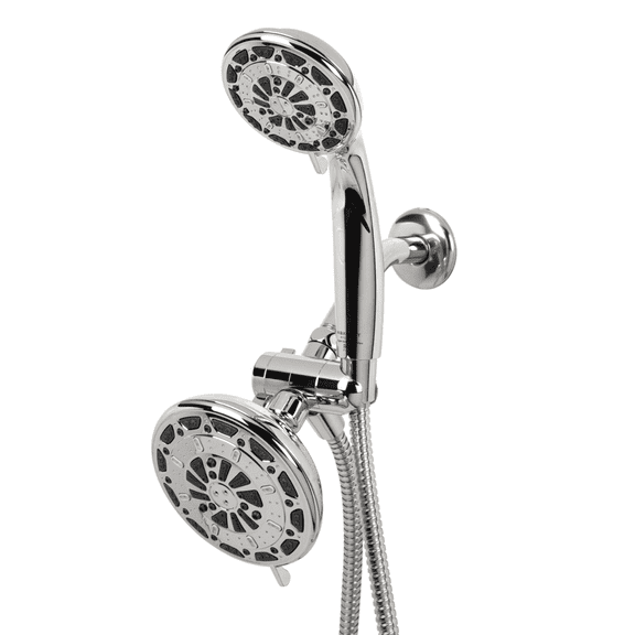 Waxman Consumer Group 8336521 Chrome Serene Premium Dual 3/6-Spray Fixed & Handheld Shower Heads