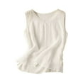 thumbnail image 2 of Guzom Womens Casual Solid Color V Neck Lace Tank Top for Summer,White,Size 3XL, 2 of 3
