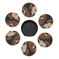 thumbnail image 2 of LNWH Non-Slip Decorative Drink Coasters, Fierce Leopard Forest Partner Pattern Drink Mats with Holder, 6Pcs, 2 of 8