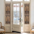 thumbnail image 2 of Rustic Wooden Door Window Privacy Film, Brown Black Farmhouse Country Vintage Static Cling UV Sun Blocking Heat Control Window Tint, Non-Adhesive One Way Windows Privacy Cover 17.7''x78.7'', 2 of 7