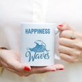 thumbnail image 3 of Coffee Mugs Happiness Comes In Waves Summer Beach Surfer Gifts for Surf Lover, Surfing Girl Coffee Lovers 11oz 15oz White Mug Christmas Gift, 3 of 7