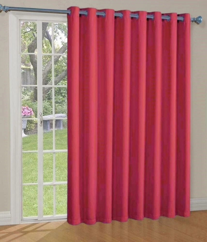 Gorgeous Home Linen Versatile K100 Dark Red Thermal Blackout Patio Door Window Grommet Curtain Extra Wide Room Divider 100" Wide X 84" Length 1Pc