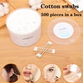 thumbnail image 2 of Harpily Tools Home Improvement Absorbent Double Bamboo Head Boxed 500 500Pcs Ball Cotton Cleaning Stick Swabs Cleaning Supplies One Size White, 2 of 9