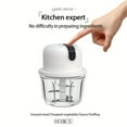 thumbnail image 4 of 350ML Electric Garlic Chopper, Portable Veggie Chopper,Garlic Grinder Masher Onion Chopper, Blender to Vegetable, Cordless Food Processor for Ginger, Chili, Fruit, Meat, Spices, Beans, etc, 4 of 21