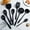 Black, variant on 6-Piece Nylon Kitchen Utensil Set for Non-Stick Cookware | Heat Resistant Spoons, Spatulas & Slotted Spoons | Red Cooking Tools for Pots & Pans