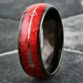 thumbnail image 5 of Tungsten Carbide Rings for Men Wedding Bands for Him 8mm Faux Red Meteorite Silver Arrow, 5 of 5