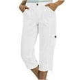 thumbnail image 6 of ABATAB Womens Capris with Pockets Loose Fit Casual Capri Pants Dressy Lightweight Baggy Cargo Cropped Trousers for Hiking, 6 of 7