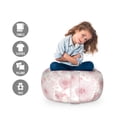 thumbnail image 2 of Floral Storage Toy Bag Chair, Abstract Flowers Little Gentle Blossoms of a Romantic Spring Garden Art, Stuffed Animal Organizer Washable Bag, Small Size, Dried Rose and White, by Ambesonne, 2 of 3