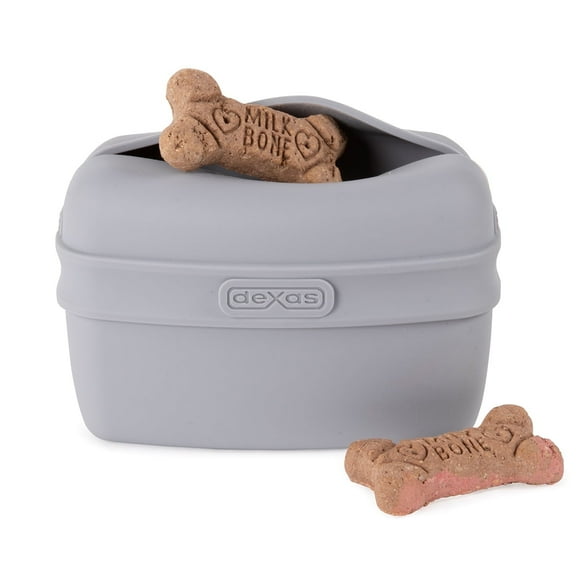 Dexas Pets Pooch Pouch Flexible Dog Treat/Training Treat Clip Pouch, Light Gray